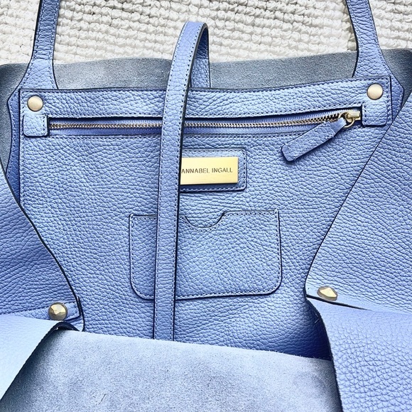 Gorgeous Periwinkle Designer Leather Tote - Picture 10 of 11